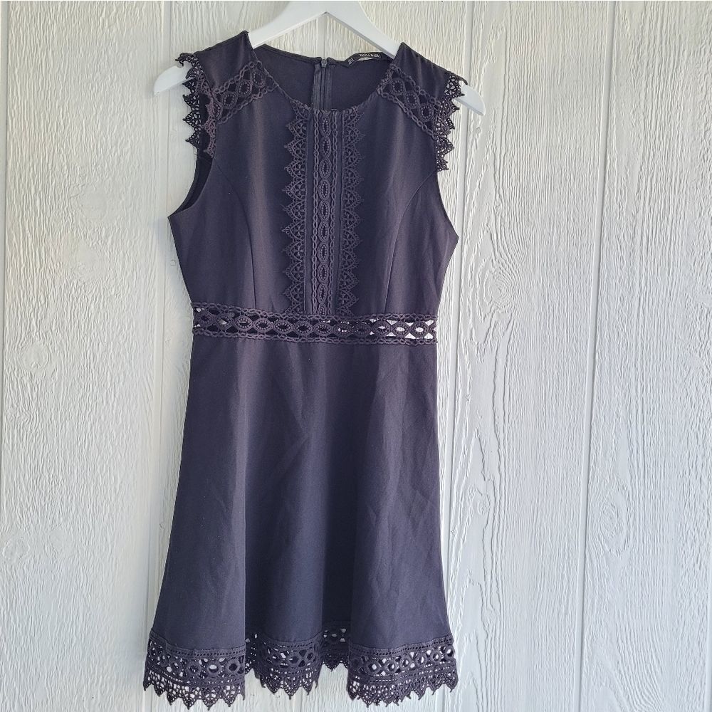 Zara Basic Black Skater Dress